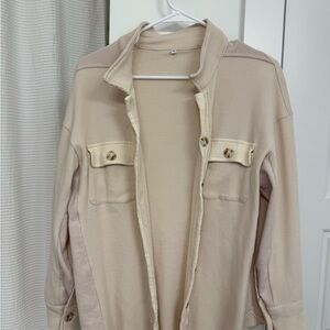 Women's Cream Utility Shacket - Cream Jacket